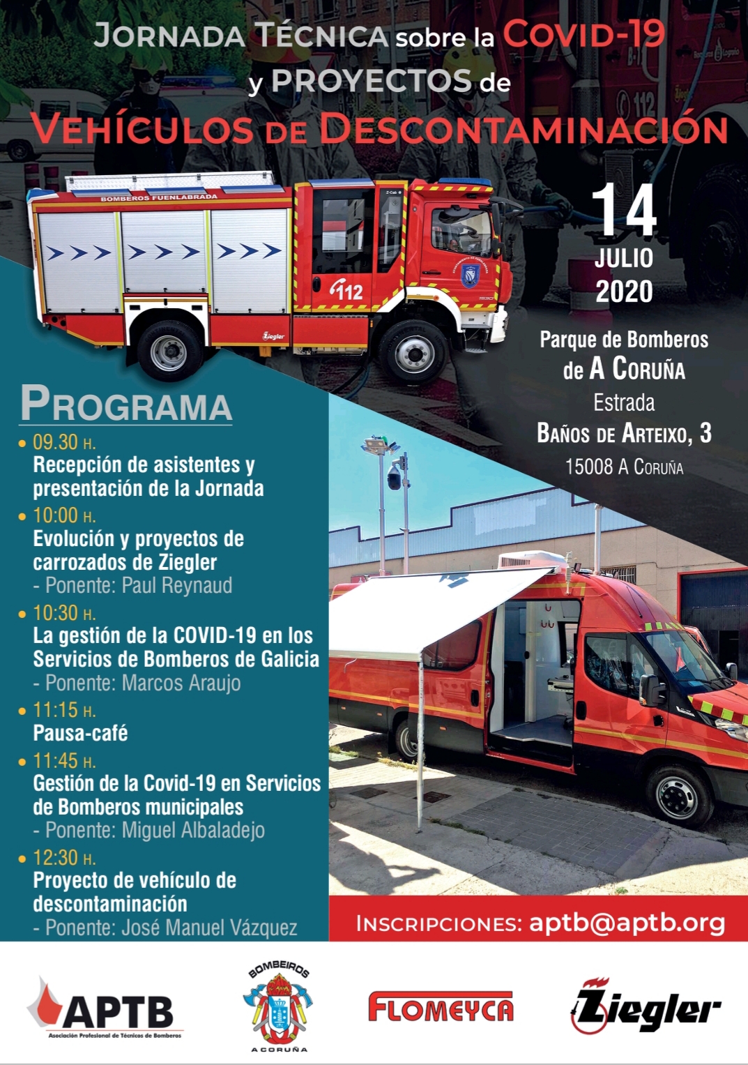 Jornada Técnica gratuita sobre la COVID-19 y vehículos de #descontaminación, el día 14 en A Coruña