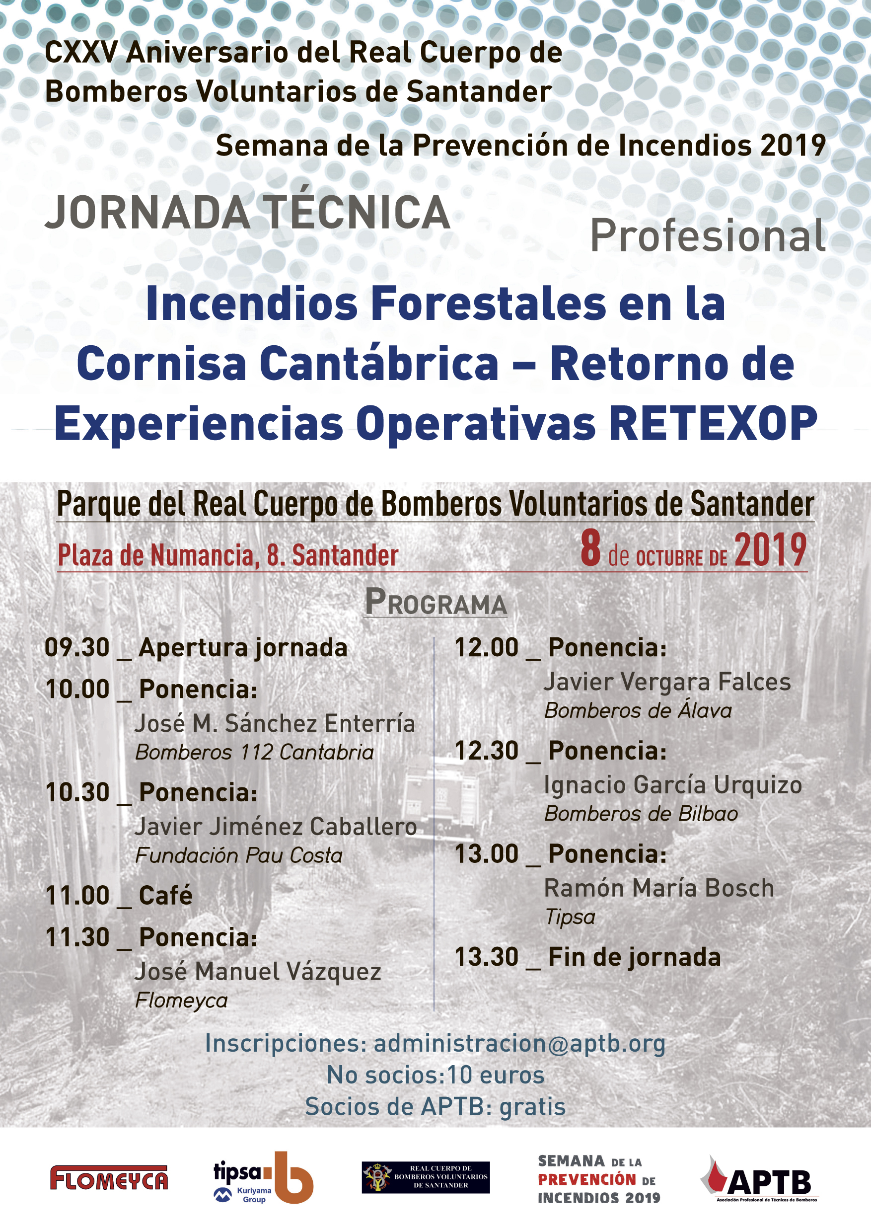 Jornada Técnica de Formación en #IIFF, el día 8 de octubre en el Parque del Real Cuerpo de #Bomberos de #Santander @bombevoluntsant