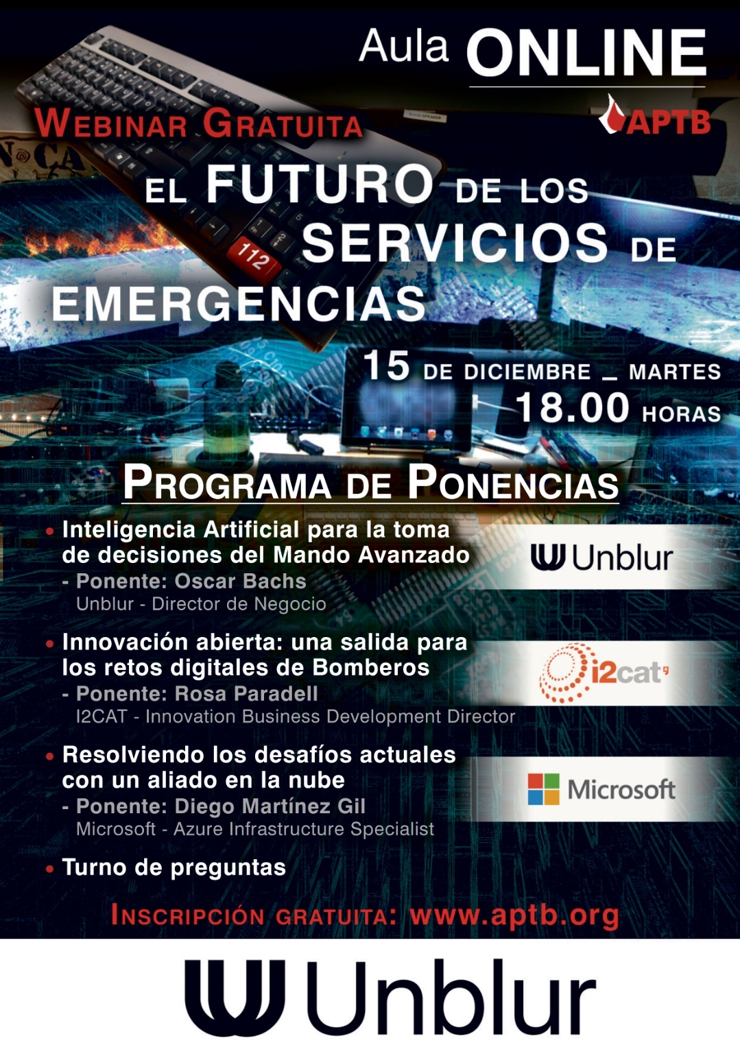 Webinar gratuita "El futuro de los Servicios de #Emergencias", el 15 de diciembre