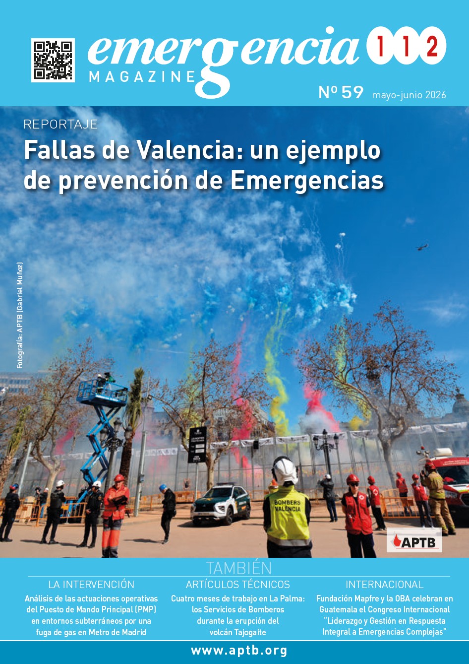Número 59 de la revista Emergencia 112 Magazine, disponible en el área de Socios de APTB