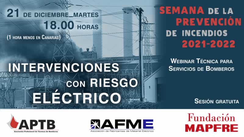 Webinar_Riesgo_Electrico APTB - Webinar técnica gratuita: Intervenciones con riesgo eléctrico, el 21 de diciembre con @aptbbomberos y @fmapfre