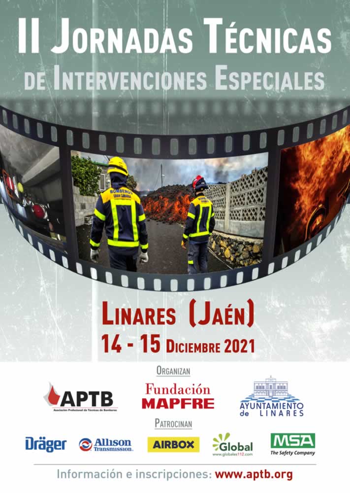 cartel_intervenciones_especiales_Linares_web APTB - La localidad andaluza de #Linares acoge las II Jornadas Técnicas de Intervenciones Especiales, con el volcán de #LaPalma entre los temas tratados