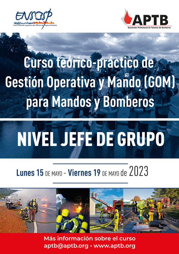 Curso de #GOM en @ENSOSP, para mandos y para bomberos, del 15 al 19 de mayo de 2023 en Marsella